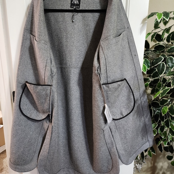 Zara Wool Blend Long Oversized Overshirt Schacket Coat Bloggers Favorite - Picture 7 of 14